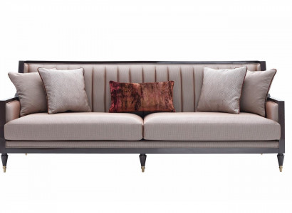 Four-seater sofa 4-seat fabric sofa upholstered sofa gray classic design